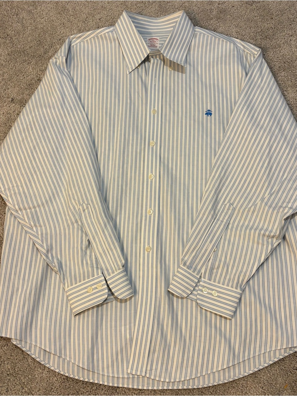 Brooks Brothers Light Blue and White Striped Dress Shirt